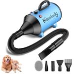 Blanlody Dog Hair Dryer Blaster 3800W/5.2HP Pet Grooming Hair Dryer Low Noise Temperature Heater with 4 Different Nozzles and Pet Grooming Brush