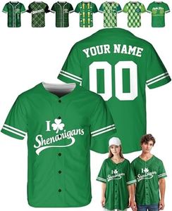 Personalized St Patrick's Day Jersey Style - Custom Saint Pattys Tee & Irish Outfits - Customized Baseball Shirt Uniform for Men Women Adult Boy