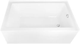 Aqua Eden CVTAP603622R1 60" Acrylic Rectangular 3-Wall Alcove Tub, Right Hand Drain, Glossy White/Polished Chrome