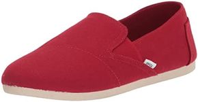 TOMS Women's Redondo Loafer Flat, Red, 7.5