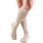 Truform Compression Socks, 15-20 mmHg, Men's Gym Socks, Knee High Over Calf Length, Tan, Medium