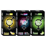 NOTTY BOY Multi Combo Pack - 30 Pieces | Extra Thin Green Apple and Banana Flavoured, 4IN1 (Ribbed, Dotted Contoured, Delay) | Scented Condom Safe For Oral | Multi Texture Condoms For Men