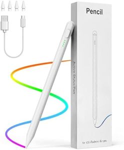 MoKo USB-C Stylus Pen for iPad 10/9/8/7/6,iPad Pro 13/11 Inch (M4) 2024, iPad Pro 12.9/11, iPad Air 13/11 Inch (M2) 2024/5/4/3, iPad Mini 6/5, Palm Rejection Tilt Sensitivity, White
