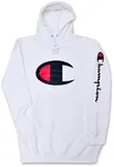 Champion Hoodie for Men Big And Tall Mens Oversized Pullover Fleece Sweatshirt White