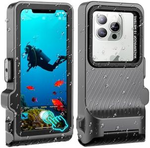 Waterproof Diving Snorkeling Phone Case for iPhone 16/15/14/13/12/11 Pro Max/XS/X Samsung Galaxy S24/S23/S22/S21 33ft/10m Scuba Underwater Full Touchscreen Photo Video Housing