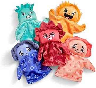 hand2mind Feelings Family Hand Puppets Secondary Emotions, Social Skills Activities, Mindfulness for Kids, Social Emotional Learning Activities, Sensory Play Therapy Toys for Counselors (Set of 5)
