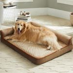 gorgeous Dog Beds Memory Foam Large Bed Waterproof Layer for Labrador, Bulldog, Retriever, Poodle, Large Breed Dogbed (Light,Brown, 36x27x4)