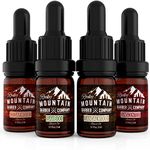 Beard Oil Sample Size Pack - Canadian Made - 4 Unique Beard Oil Varieties (5 ml each) - Cedarwood, Sandalwood, Bamboo & Unscented – Contains Essential Oil