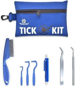 Complete Tick Removal Kit for Dogs & Cats – Tick Remover Tool Set with 3 Size Hooks, Tick Comb & Stainless Steel Precision Tick Remover + Tweezers, Travel Pouch – Safe, Fast Tick Removal (1)