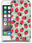 Head Case Designs Strawberry Fruit Prints Soft Gel Case and Matching Wallpaper Compatible with Apple iPhone 6 / iPhone 6s