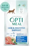 OPtimeal Skin & Sensitive Stomach Cat Food - Proudly Ukrainian - Healthy Cat Food Dry Recipe for Skin & Digestive Support, Tasty Dry Cat Food for Pets (8.8 lbs, Salmon & Brown Rice)