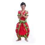 TASMAI MARKETING Bharatnatyam Dance Costume Dance Dress (12-14 Years, Red)