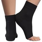 Ankle Compression Sleeve - 20-30mmhg Open Toe Сompression Socks for Swelling, Plantar Fasciitis, Sprain, Neuropathy - Nano Brace for Women and Men