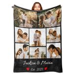 Mraxovid Personalised Blanket, Custom Blanket With Photo, Customised Photo Blanket Gifts for Adults Kids, Blanket Gifts for Mum, Dad, Boyfriend, Girlfriend, 150x200cm