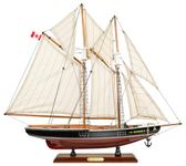 SAILINGSTORY Wooden Sailboat Model Ship Bluenose 1/85 Scale Replica Schooner Sailboat Decor Medium