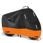 300D Waterproof Motorbike Cover Outdoor Oxford, Heavy Duty Motorcycle Moped Scooter Cover for Outside Storage, with 5 Reflective Strips, 2 Lock Holes and 2 Windproof Buckles (M: 78 x 35 x 39 inch)