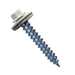 Metal Roofing Screw: (250) 12 x 1-1/2" Brite White Hex ReGrip Sheet Metal Roof Screw. Sharp Point Metal to Wood siding Screws. 5/8" EPDM Washer.