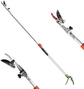 GARTOL Tree Pruner,160-250cm Tree loppers Long Reach Telescopic- Lightweight & Strong, Fruit Picker with Rotating Blade Head, Lightweight Aluminum Extendable Handle for Tree Branch Cutter