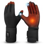 V.Step Electric Heated Gloves Liners for Men Women, Rechargeable Heating Gloves, Touchscreen Heated Gloves, 3 Level Heating, Adjustable Wrist for Outdoor Sport, Size M