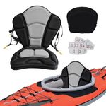 Deluxe Padded Kayak Seats - Premium Shockproof Seats with Back Support for Kayaking, Canoeing, Fishing, Paddle Boarding - Comfort, Versatility and Extra Storage (Black+Gray, 1 pcs)