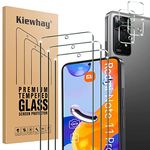 Kiewhay Tempered Glass Compatible with Xiaomi Redmi Note 11 Pro 4G/ 5G Screen Protector 6.67'', 3x Screen Protector + 4x Camera Lens Protector, [9H Hardness] [No Bubbles] 99.99% HD Glass Film - 7 Pcs