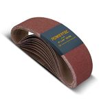 POWERTEC 110030 4 x 24 Inch Sanding Belts, 10PK, 180 Grit Aluminum Oxide Belt Sander Sanding Belt, Sandpaper for Oscillating Belt and Spindle Sander