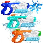 Water Gun 3 Pack Water Guns for Kids 600CC Super Squirt Guns Water Soaker Blaster 28-32 Feet Shooting Range Toys for Children Adult, Summer Swimming Pool Beach Water Fighting Party