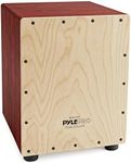 Pyle Stringed Cajon Drum, Wooden Percussion Box w/ Internal Guitar Strings, Adjustable Snare, Birch Wood, Hand Drum for Acoustic Music, Flamenco, Studio & Live Performance