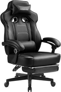 GTPLAYER Gaming Chair with Footrest, Big and Tall Game Chair 350lb Racing Style Computer Chair, Ergonomic Executive Office Chair High Back with Lumbar Support and Recliner, Black