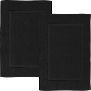 Utopia Towels Luxury Hotel-Spa Tub-Shower Bath Mat Floor Mat - (2 Pack, Black, 50cm by 90cm) - 100% Ringspun Cotton, Luxury Size, Maximum Absorbency, Machine Washable - by