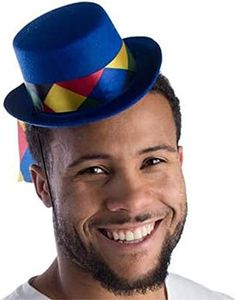 Dress Up America Mini Hat for Adults - Blue Mini Top Hat for Men and Women