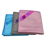 Window Cleaning Cloth - Microfiber Cleaning Cloth, Premium Polishing Rags, Lint Free, Streak Free (Grey, Purple and Blue)