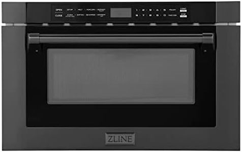 ZLINE 24" 1.2 cu. ft. Built-in Microwave Drawer with a Traditional Handle in Black Stainless Steel