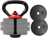 Yes4All Adjustable Kettlebell Handle + Cast Iron Weight Plates Standard 1-inch 7.5 lbs Pair