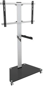 RICOO Supporto TV da Pavimento FS0300 Ruote Piede Staffa orientabile girabile con Ruolo Smart 4K Curvo 3D QLED OLED LED LCD Plasma televisore