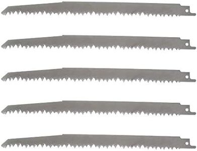 9" Stainless Steel Reciprocating Saw Blades for Food Cutting - 5TPI Big Teeth Stainless Steel Reciprocating Saw Blades Multi Cutting for Frozen Meat, Beef, Turkey, Bone, Wood, Pruning (5 Pack)