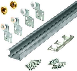 Prime-Line 161791 By-Pass Closet Track Kit, 48 In., 2-Door Hardware, Brass-Plated Pulls (1 Kit)