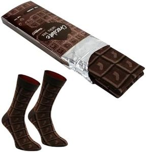 Rainbow Socks - Men Women Novelty Chocolate Bar Socks - 1 Pair - Milk Chocolate - Size S/M (AU Woman 5-9 / Man 3-7)