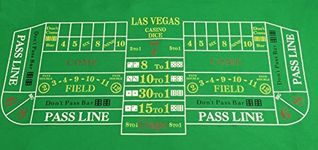 Crap's HUGE LAS VEGAS FELT - 6FT BY 3FT + PAIR OF BLUE DICE