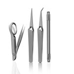 LAJA Imports 4 Pcs Foreign Object Removal Kit Splinter Probe Eye Magnet Splinter Removal Kit O.R. Grade Stainless Steel