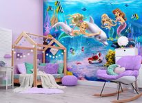 Walltastic Magical Mermaids 6 Panel Wallpaper Mural, FSC Paper, Multi, 8 feet High x 10 feet Wide, 1 Size