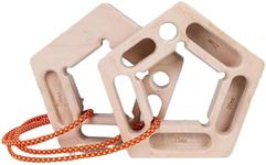 Ｂｅｓｇａ Grip Trainers Board Climbing Hang Holds Training Board Fingerboard Double Side Fitness with Rope Wooden Rock Climbing Holds