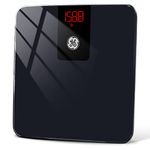 GE Weight Scale for Body Bathroom: Digital Scales Accurat Smart Scale Bluetooth Scale for Weight and BMI Electronic Weighing Scale for People, Black 400lb Capacity Bath Scale