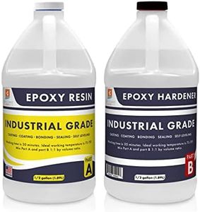 Industrial Grade 1:1 Epoxy Resin 1 Gallon Kit | Easy to Use, Super Strong, Glossy, Clear, Water-Resistant | For Bonding, Sealing, Casting, Coating, Filling, Gluing - (1/2 gallon + 1/2 gallon)