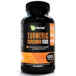 BE HERBAL Organic Turmeric Curcumin 1500mg with Black Pepper & Ginger - The Most Potent Certified Organic Turmeric Curcumin Supplement with 95% Curcuminoids - 120 Veg Capsules (120)