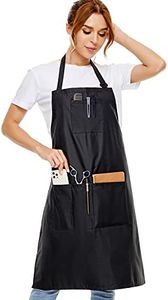 izzycka Hair Stylist Apron - Salon Aprons Pu Waterproof Protective Coated - Bleach Proof Barber Apron for Women/Men with Pockets.for Cosmetologist -Dog Grooming - Dishwashing Apron Black