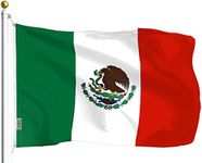 G128 Mexico Mexican Flag | 3x5 Ft | LiteWeave Series Printed 100D Polyester | Country Flag, Vibrant Colors, Brass Grommets