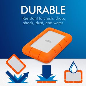 LaCie Rugged Mini 5TB Portable External Hard Drive – Shock Resistant