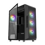 Zalman i3 NEO ATX Mid Tower Gaming PC Case - 4 x 120mm Fixed RGB Fans Preinstalled - Mesh Front Panel for High Airflow - Tempered Glass Side Panel, Black