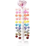 DOERDO Wood Cake Pop Stand 60 Hole Wooden Lollipop Holder Candy Table Display, Dessert Stands for Wedding Baby Showers Birthday Party, White